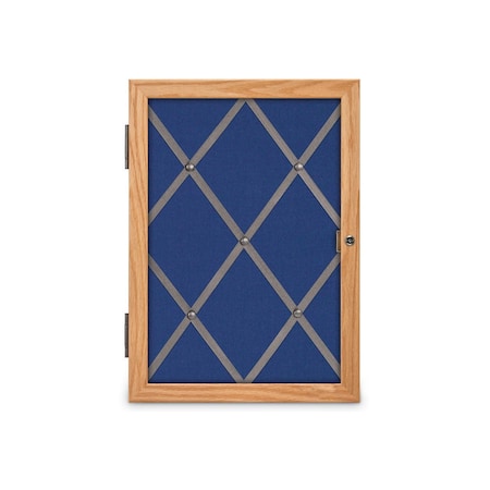 United Visual Products Sliding Door 8" Wood Framed Display Case, UVDC1650-OAK-AMETHY UVDC1650-OAK-AMETHY